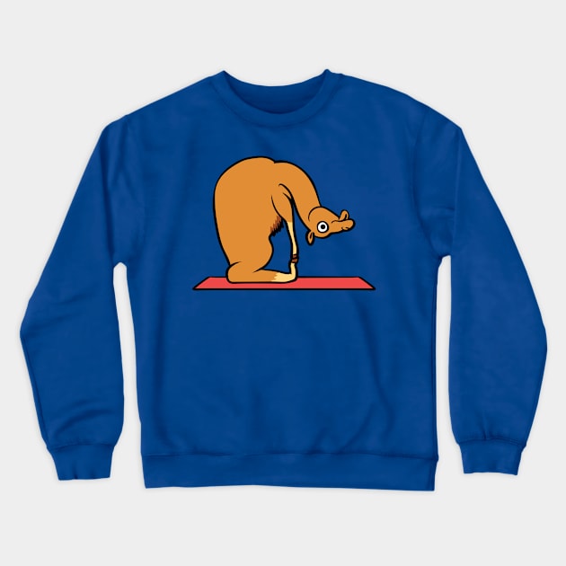 Camel Yoga Pose Crewneck Sweatshirt by huebucket